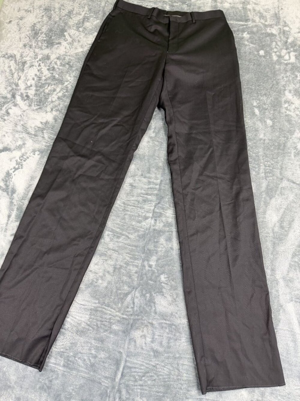 DKNY Mens Black Wool Dress Pants 40L 33W Flat Front Classic Fit NWT